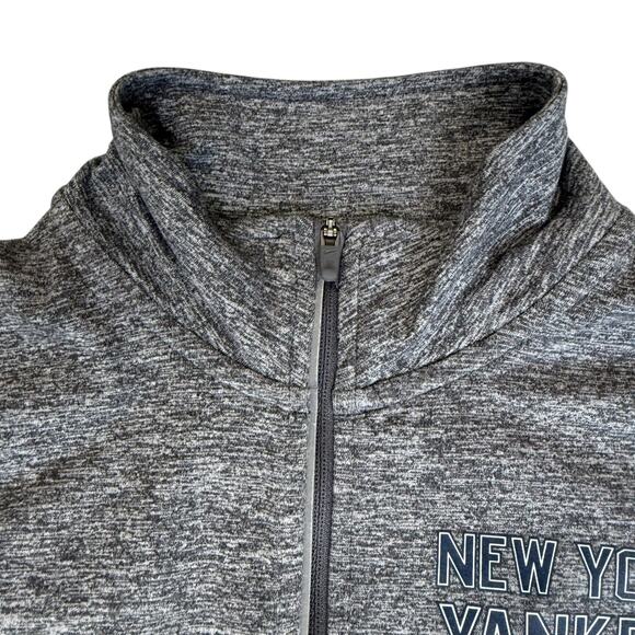 Nike New York Yankees Fitted Running Shirt Small Pullover Long Sleeves Gray Zip - Picture 10 of 15